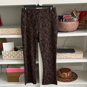 CAbi Women's Cool It Crop Pants Brown Snake Print Style 4316 ~ Size Small